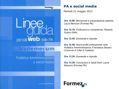 Webinar FormezPA: Nuovi profili professionali e uso dei social media